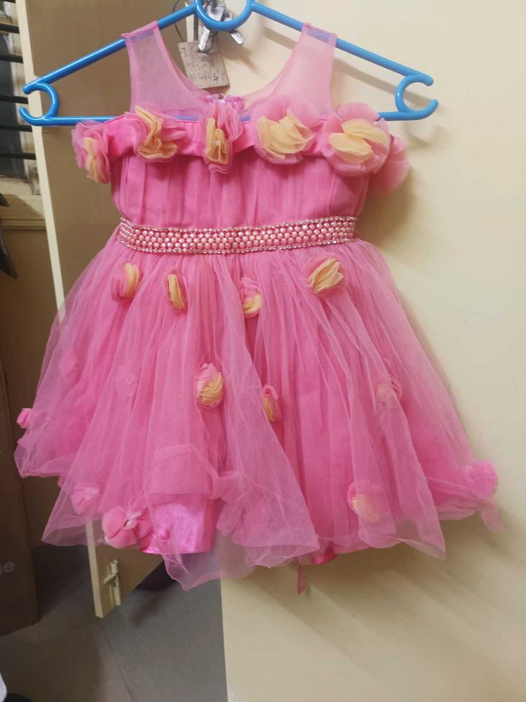 Pink Flower Girl Dress