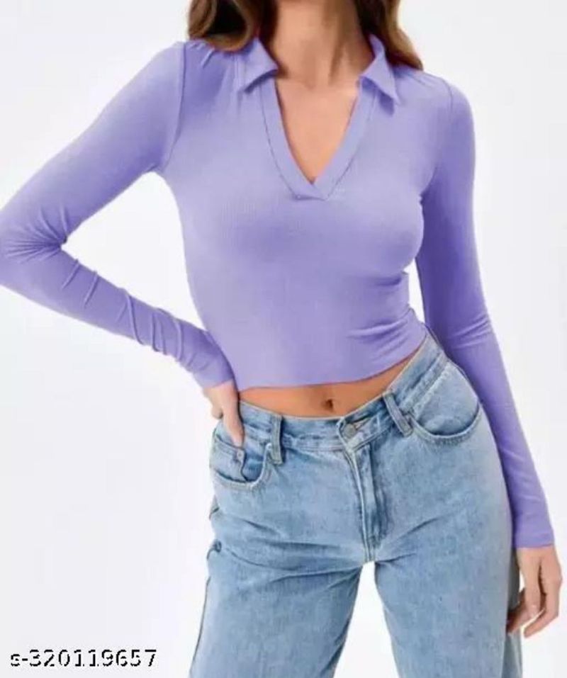 Lilac Long Sleeve Crop Top