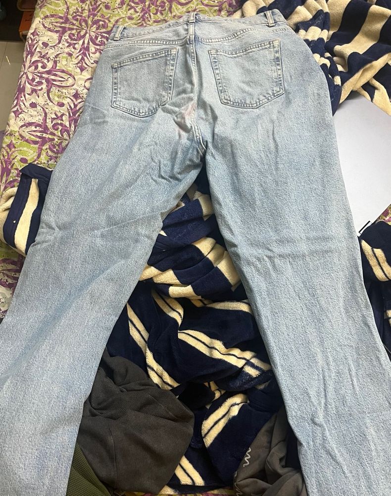 Lightly Washed Slightly Bootcut Denim Jeans
