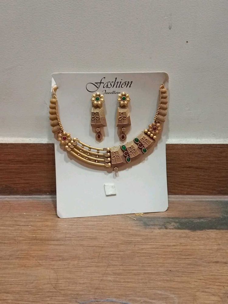 This is a necklace with earrings set.