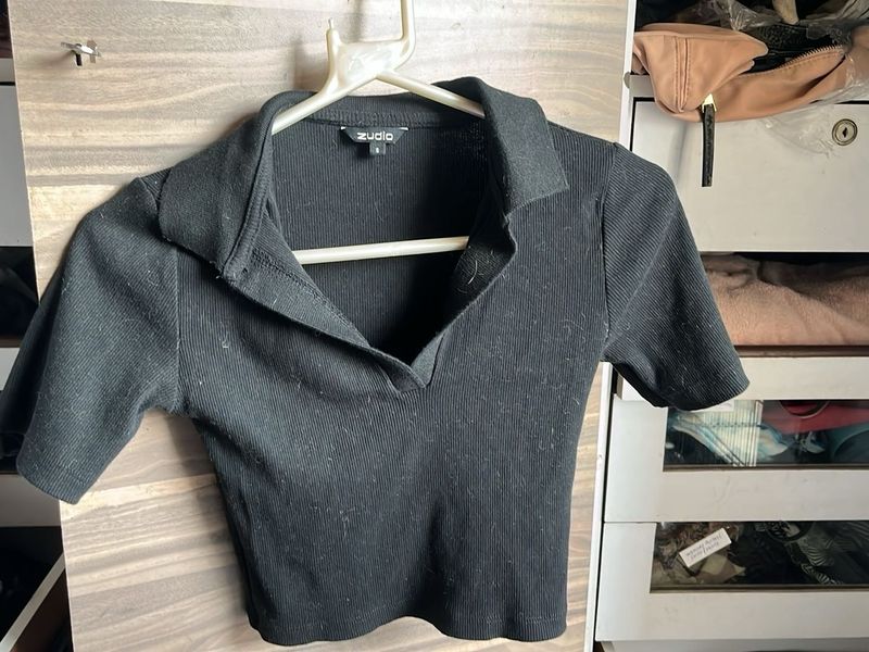 Zudio Black Stylish Crop Top