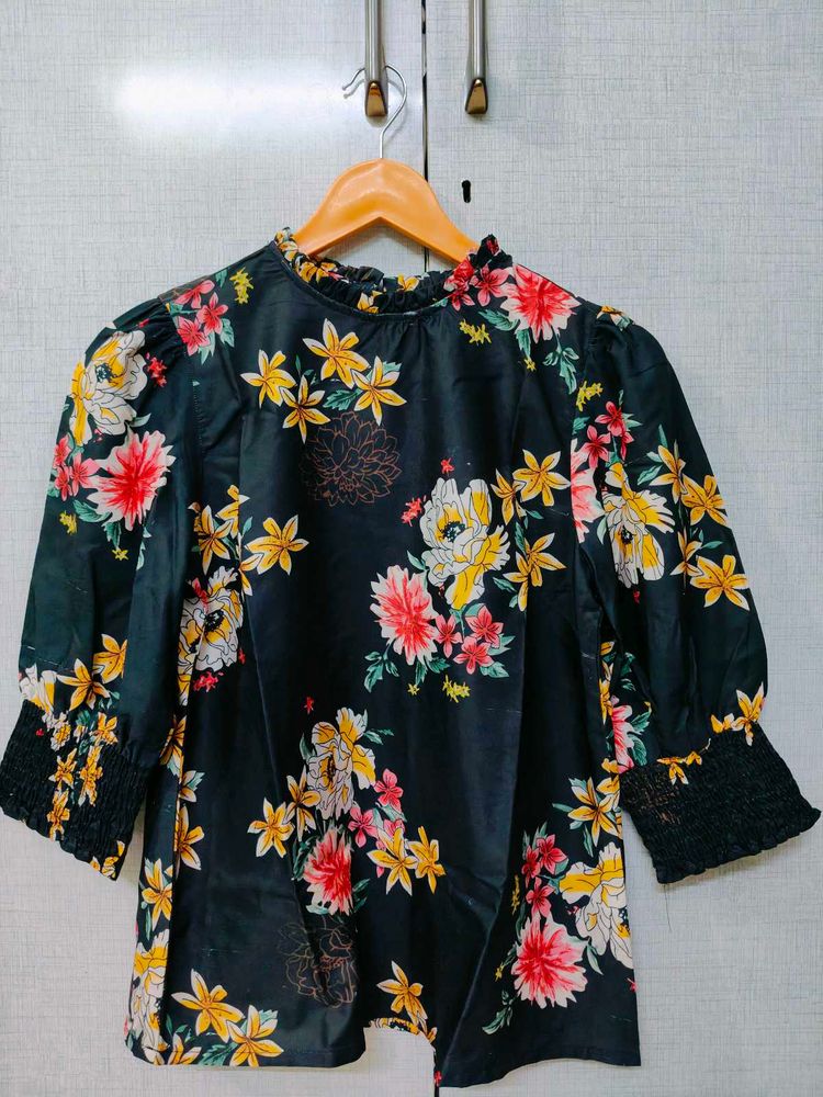 Black Floral Top