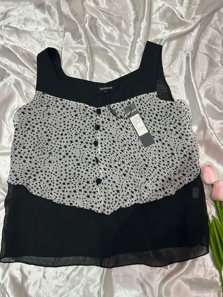 Star Print Sleeveless Tank Top