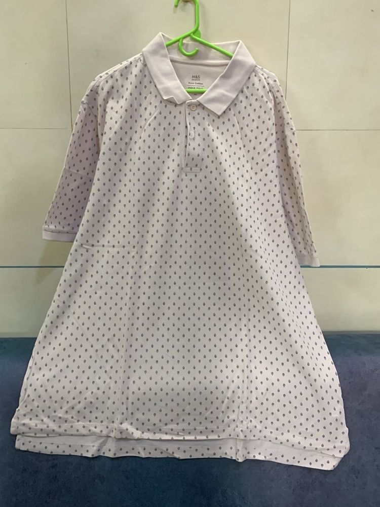 M&amp;S Polka Dot Polo T-shirt