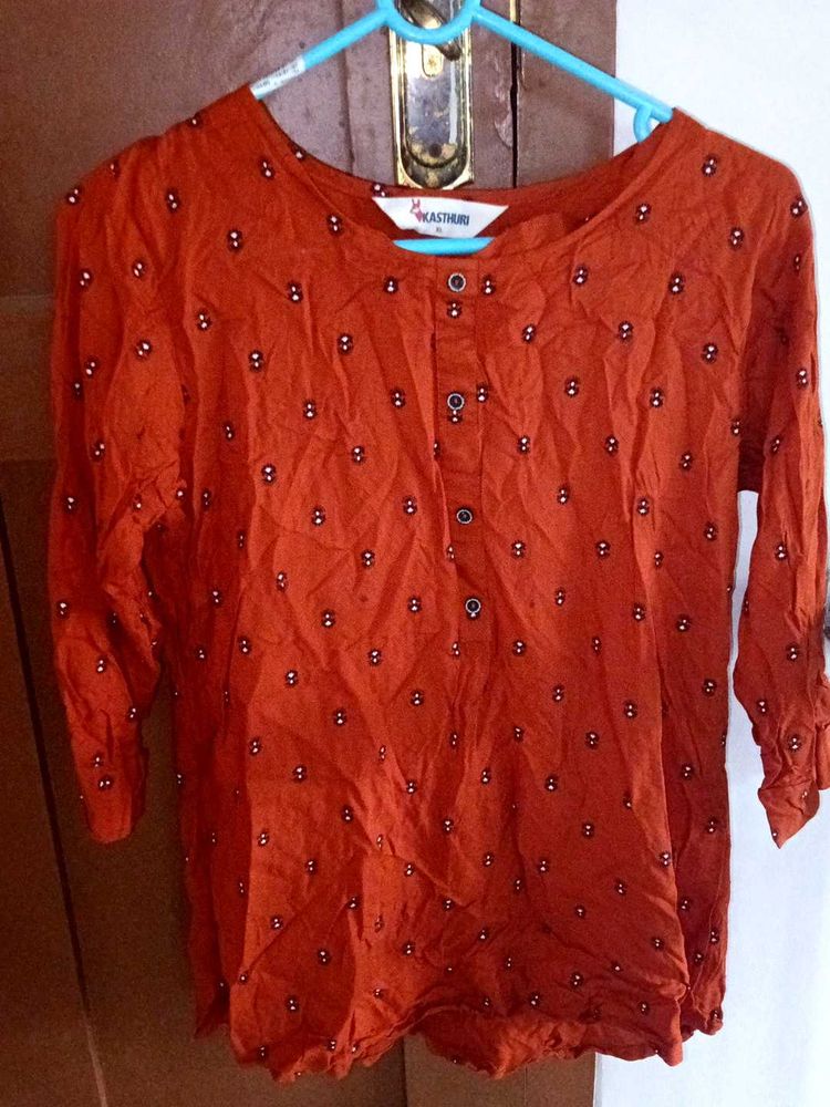 Formal Round neck brown women top