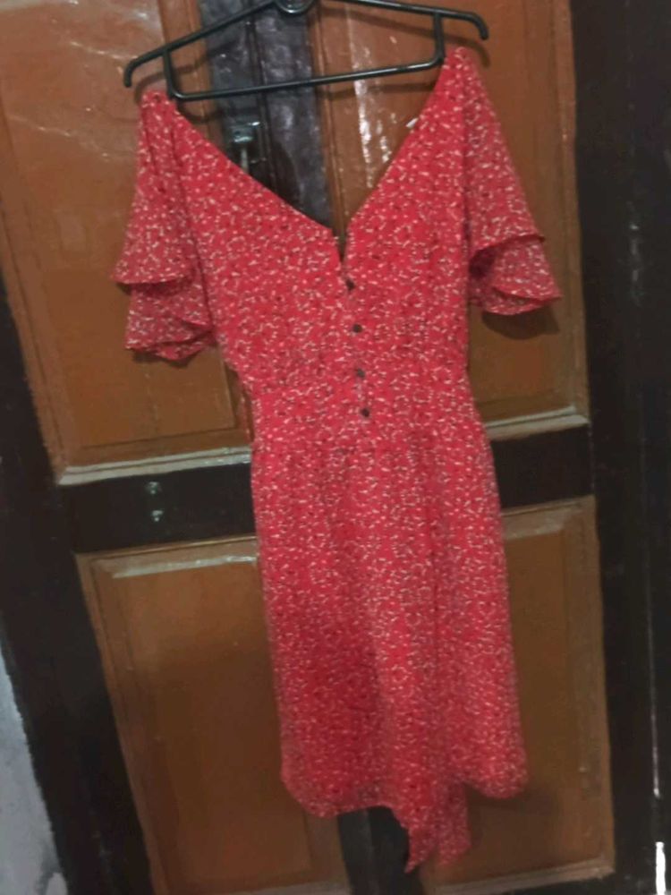 Red Floral Mini Dress