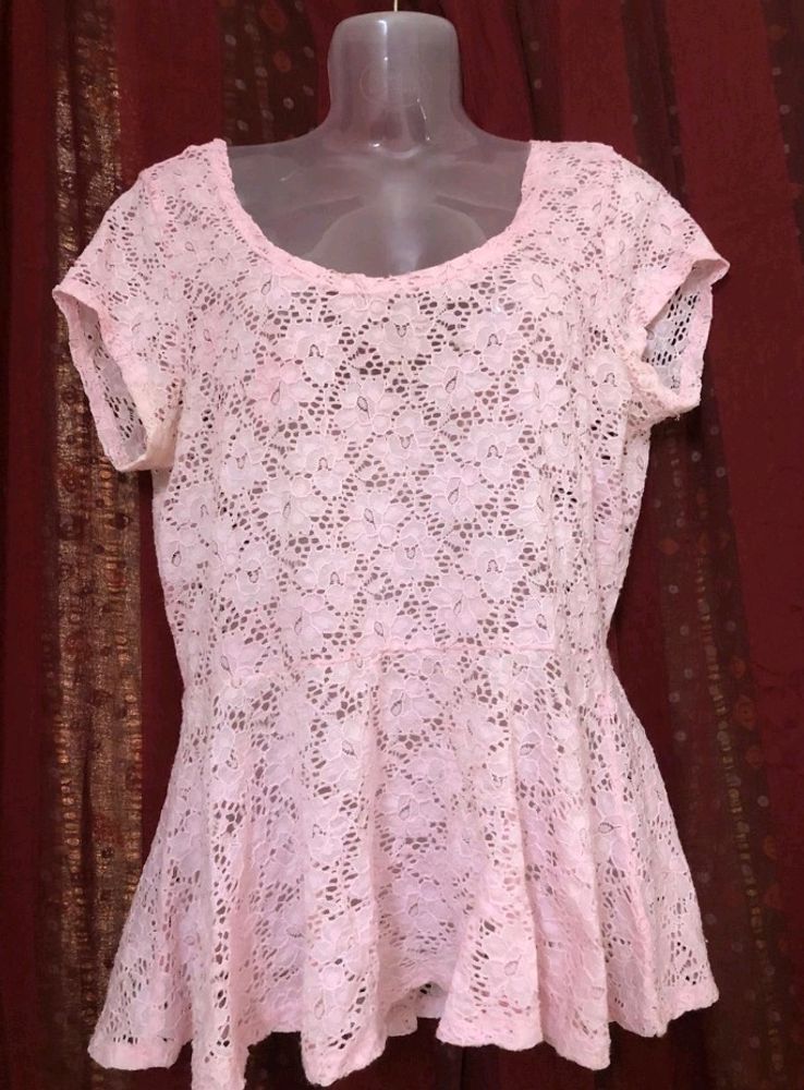 No Boundaries Pink Lace Top
