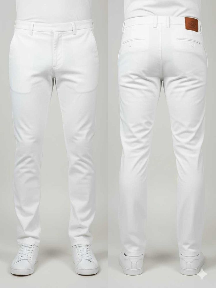 Lycra Trousers Pants White Slim Fit Jeans Chinos