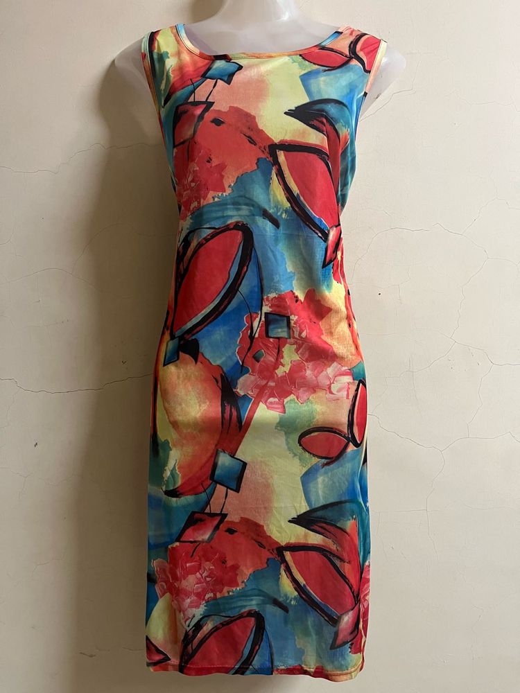 Abstact Print One Piece Dress
