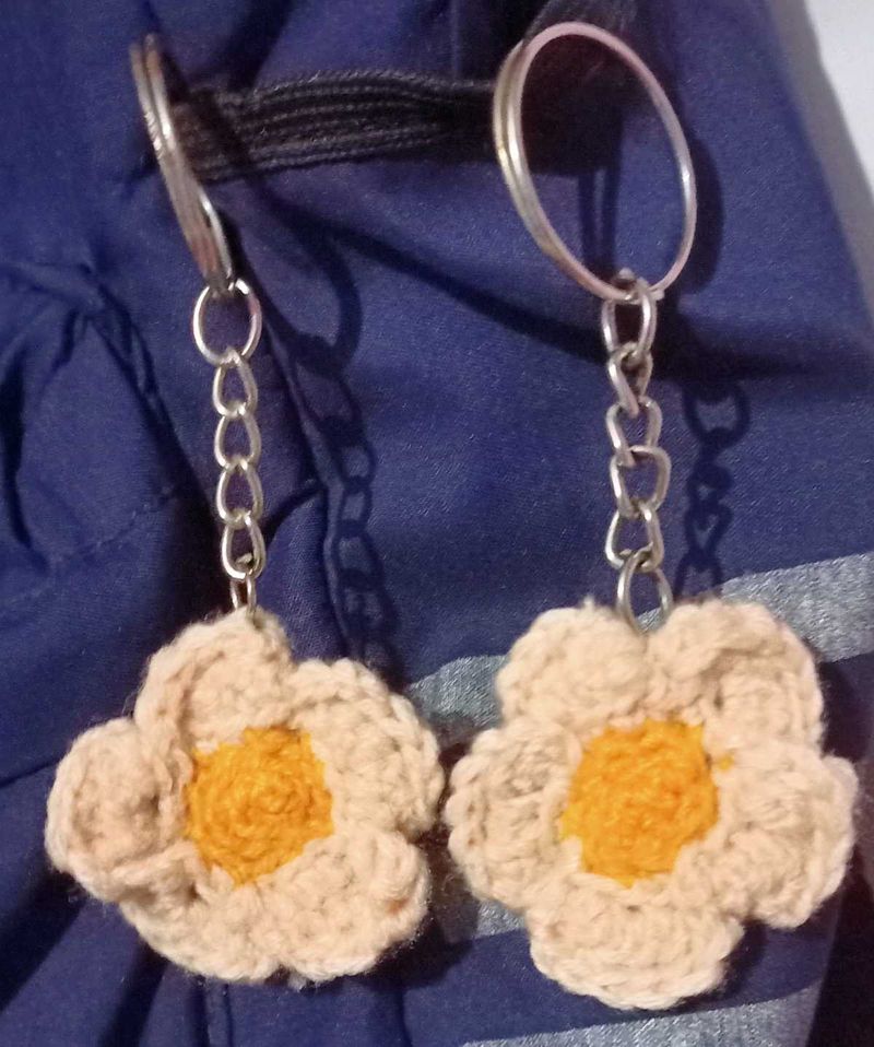Crochet Flower Keychains
