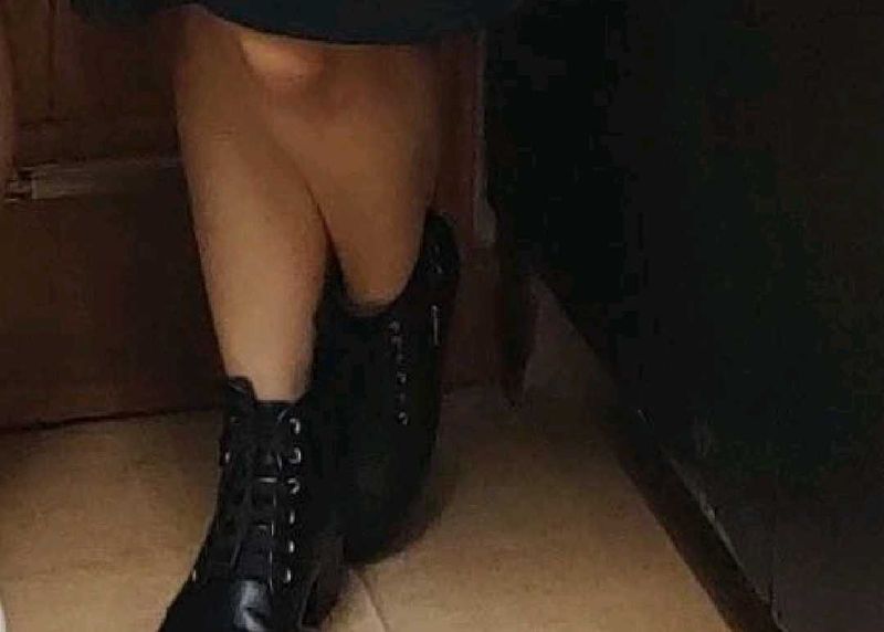 Black Lace-Up Ankle Boots