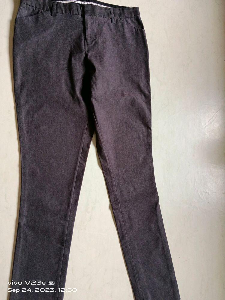 Ash Grey Color Office Wear Pants