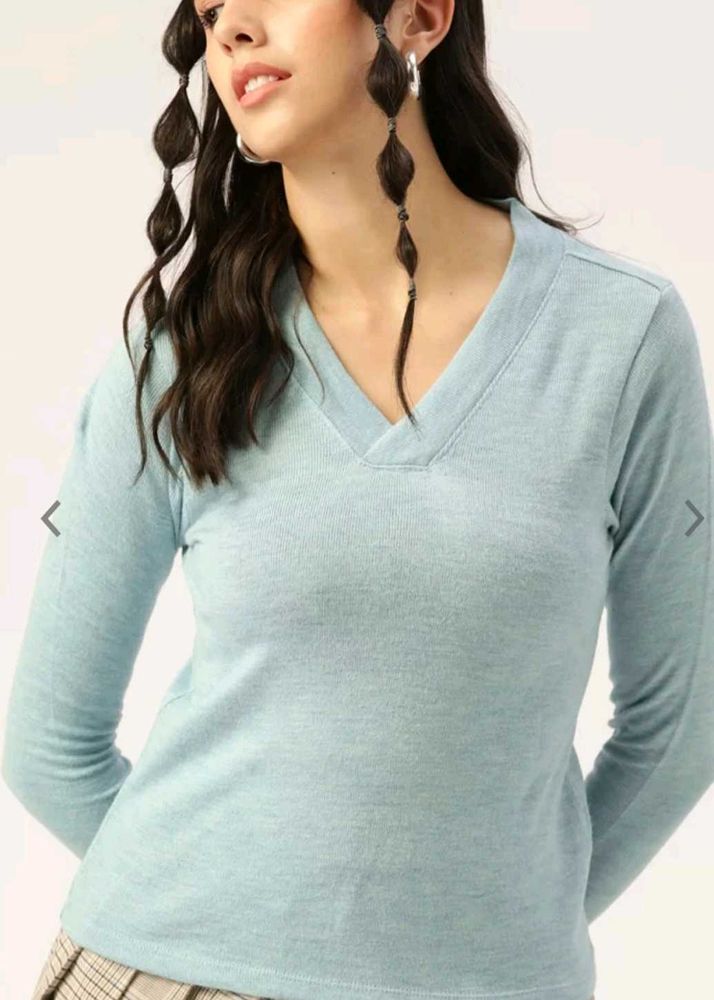 Dressberry Blue Solid Pullover