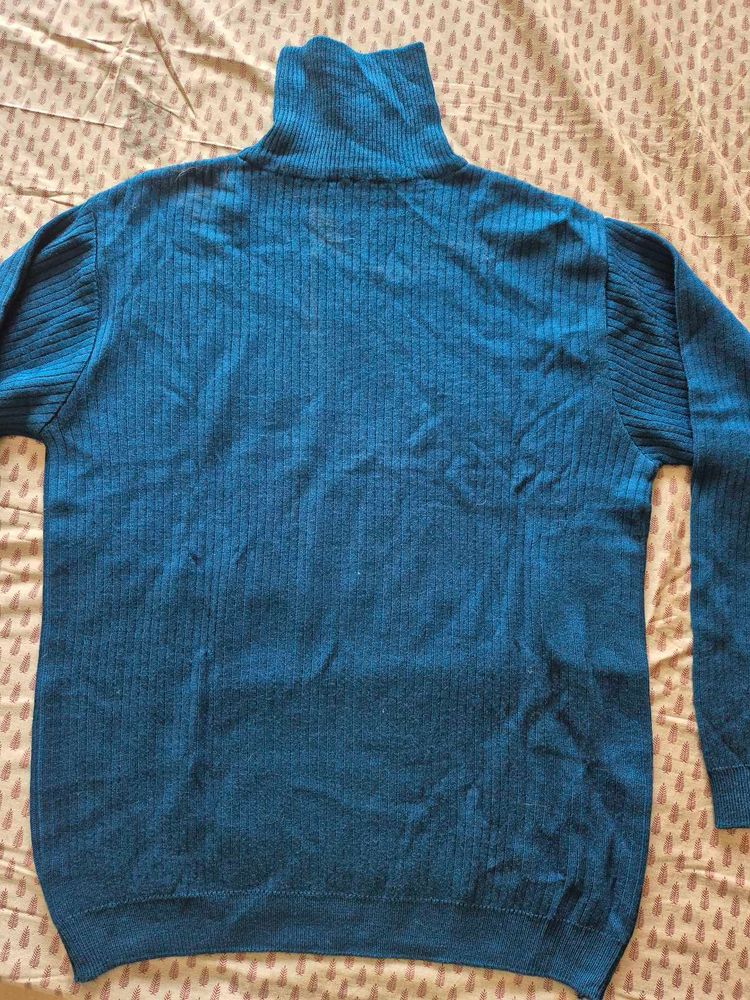 Blue Turtleneck Sweater