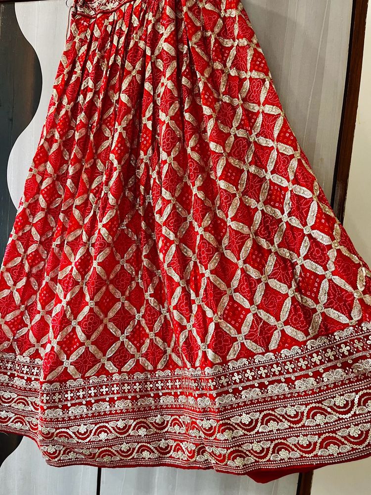 Amazing Full Flered Bandhni Lehenga Choli