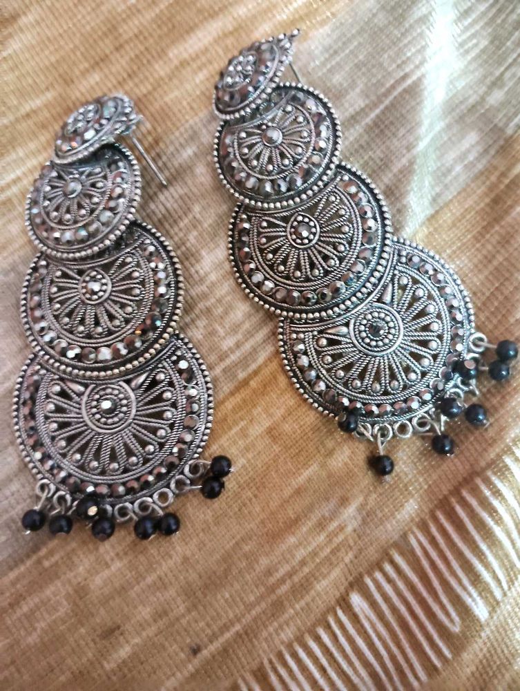 Boho Chic Silver Dangle Earrings