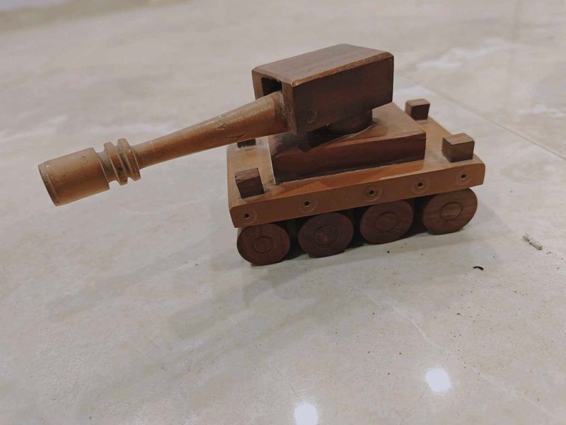 Tank showpiece for home decoration made of wood