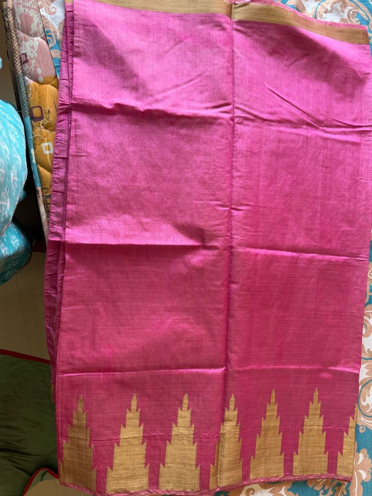 Pink Raw Silk Saree