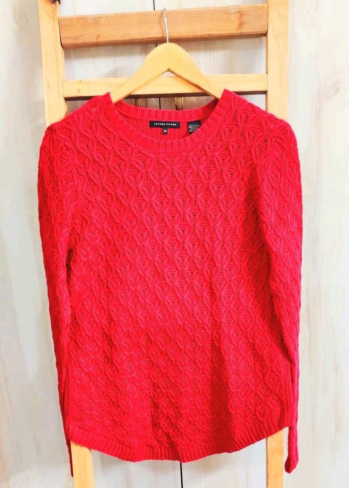 Red Knitted Pullover size-36