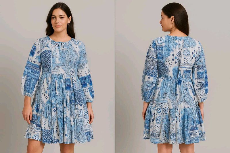 Blue Patterned Dress
