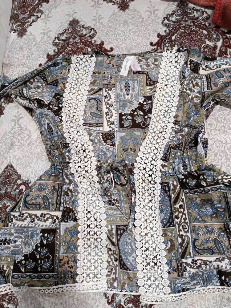 Paisley Print Beach Cover-Up