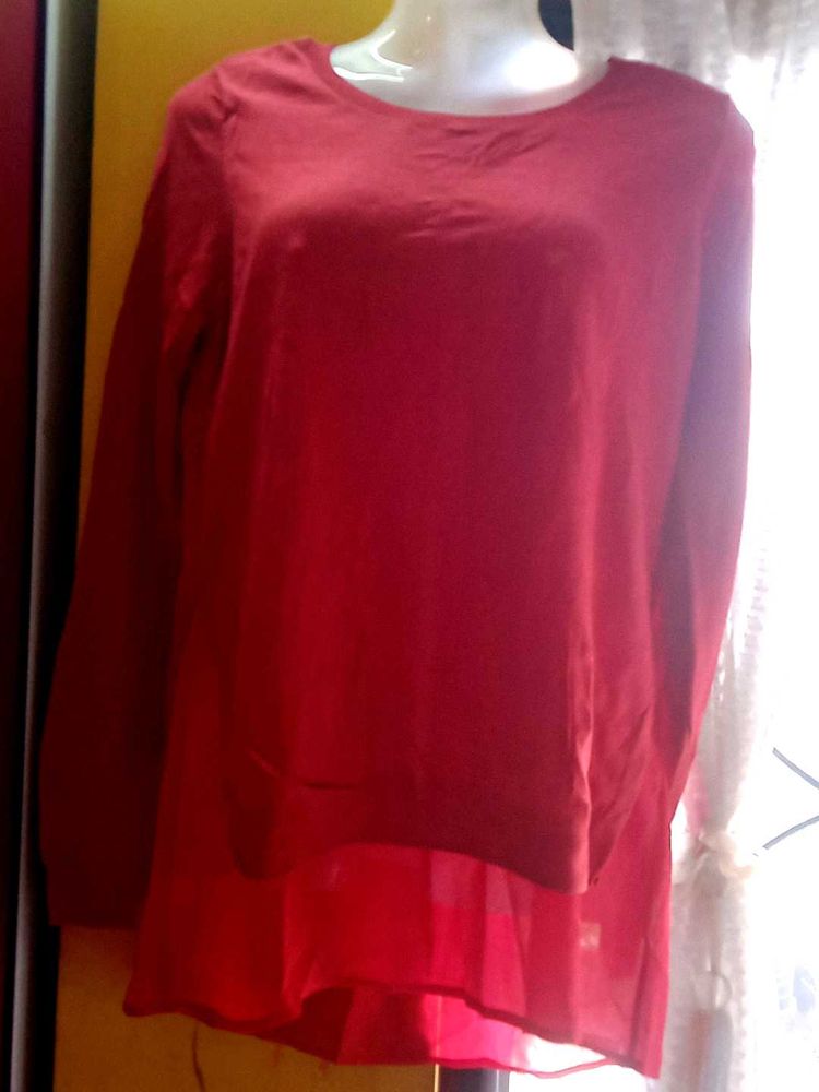 Red Long Sleeve Top