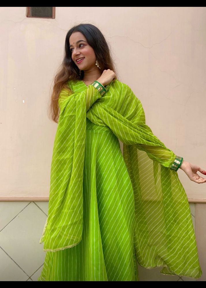 Leheriya Anarkali Suit Set