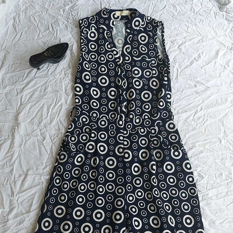 Retro Circle Print Dress