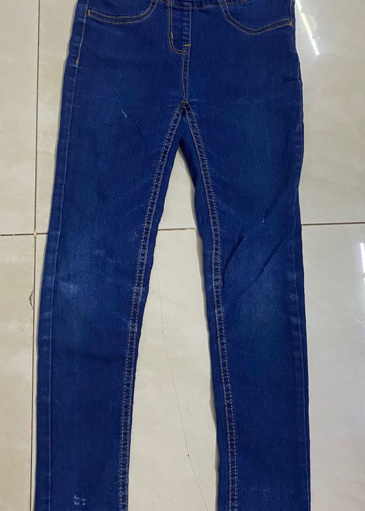Kids Blue Jeans Slim Fitted(7 To 8)festive Offer