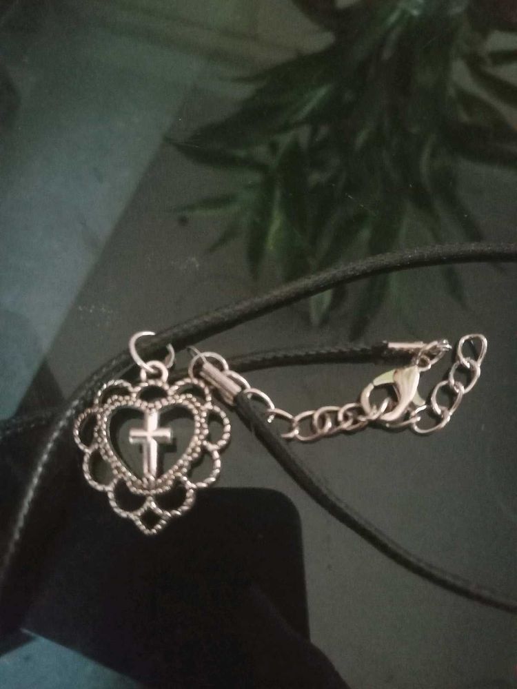 Heart &amp; Cross Pendant Necklace