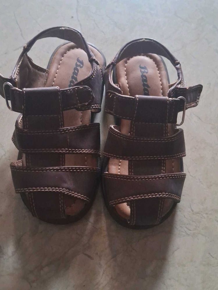 Bata Brown Leather Sandals