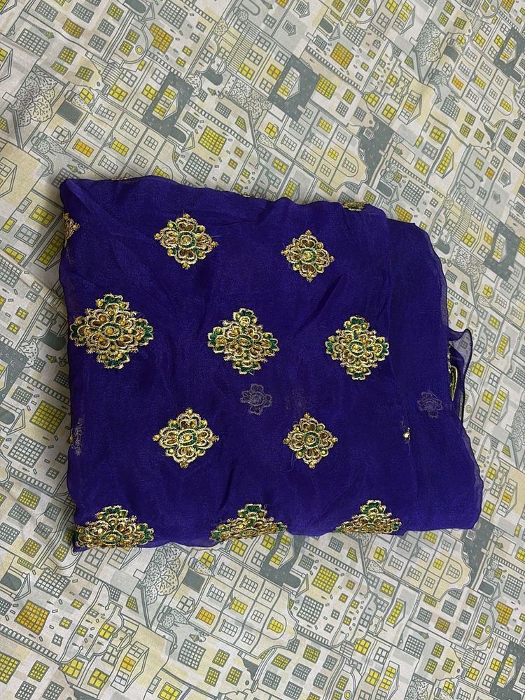 Embroidered Purple Saree