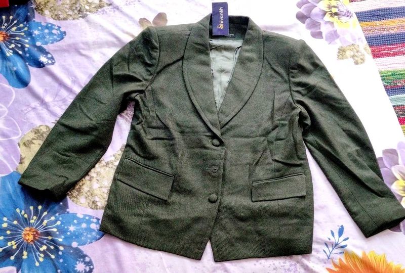Stylish Women's Olive Green Blazer