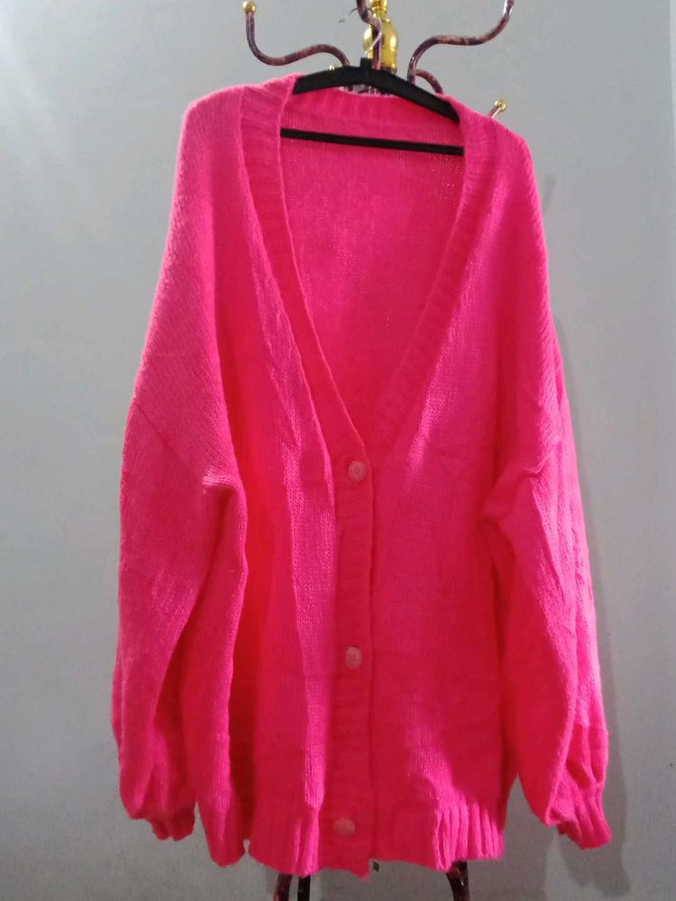 XXXL size Pink Knit Cardigan