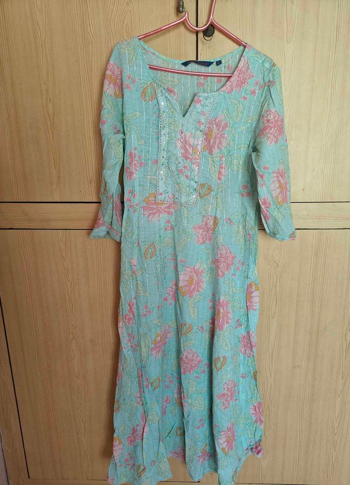 Floral Print Cotton Kurti