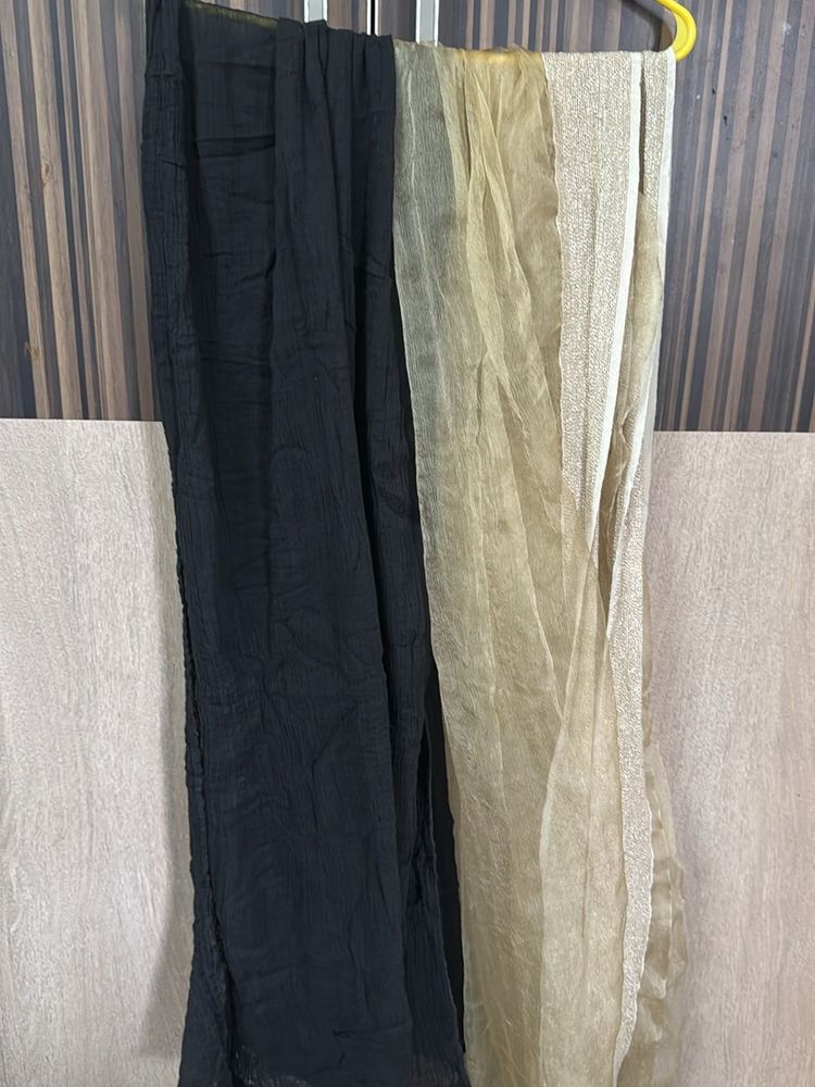 Elegant Black &amp; Gold Dupatta With A Freebie