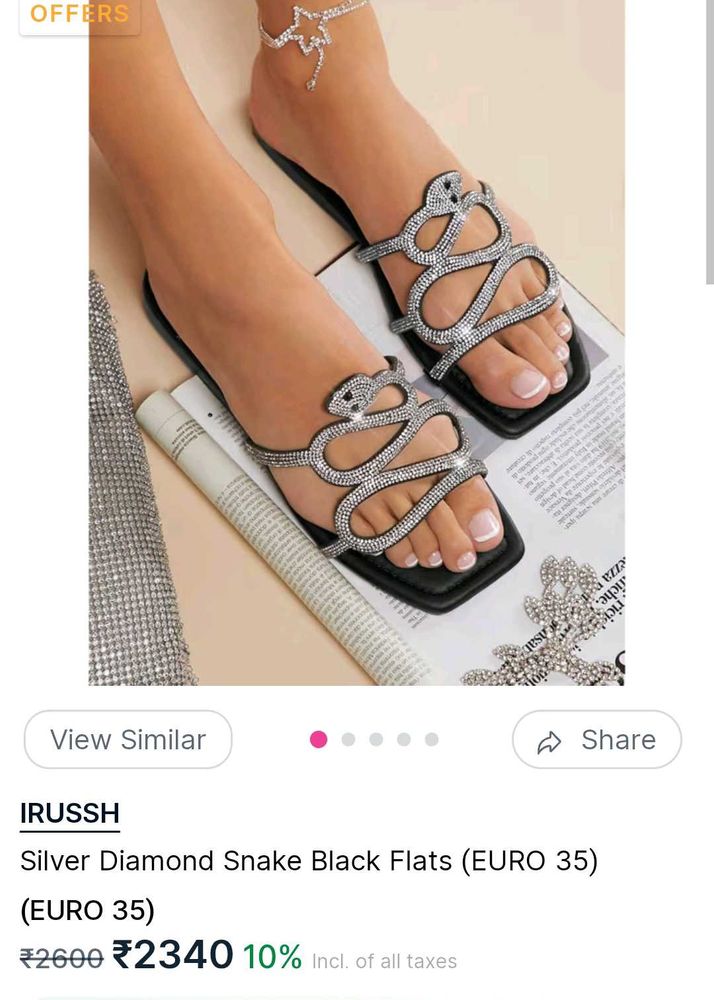 Snake Diamond Unused Flats