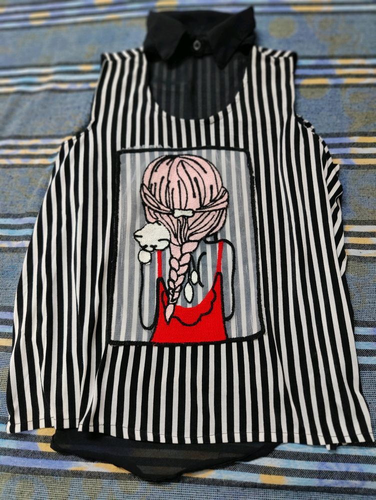 Striped Sleeveless Top