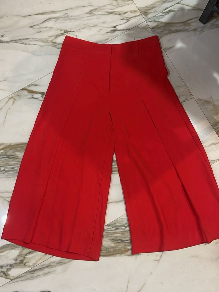 Red Wide Leg Pants