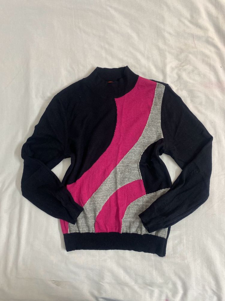 soft Retro Colorblock Knit Top size S/M