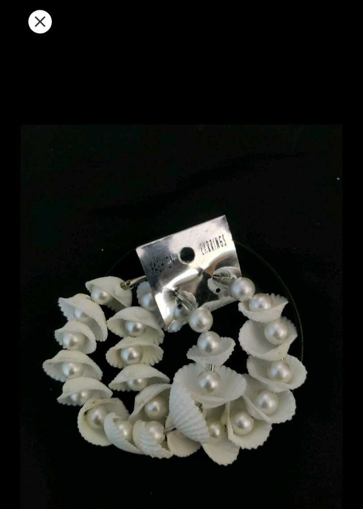 Shell &amp; Pearl Statement Earrings