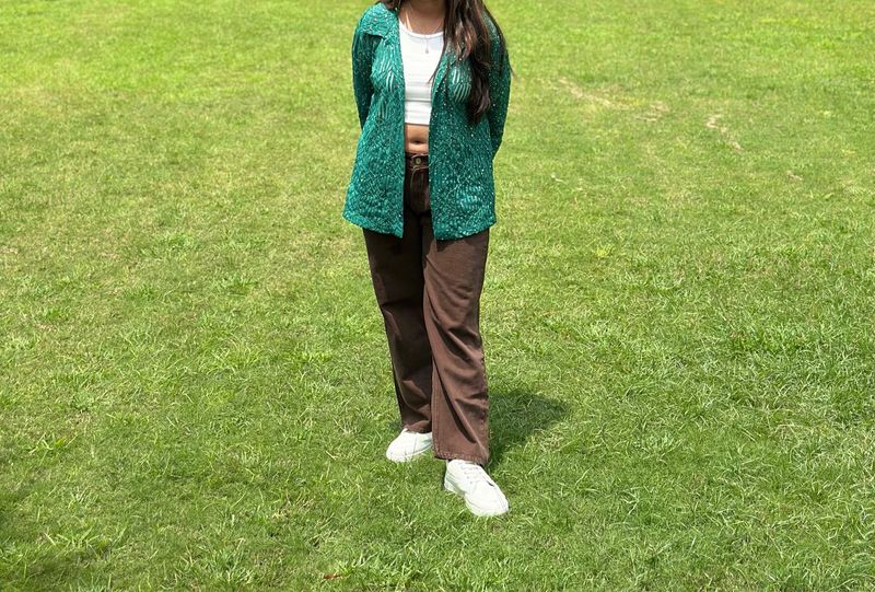 Emerald Green Knit Cardigan