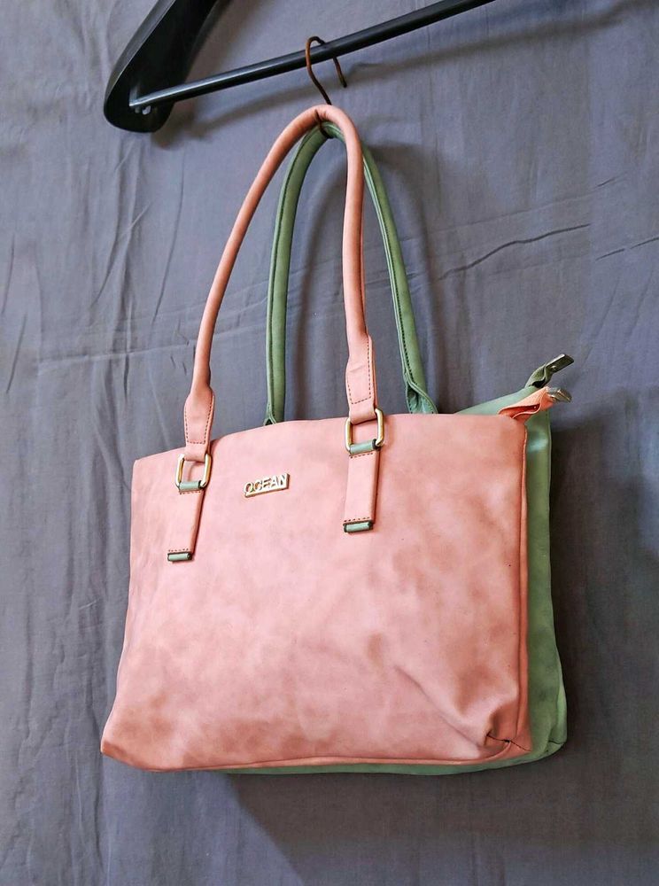 👜 Shoulder Bag | side1-Pink | Side2- Pista Green