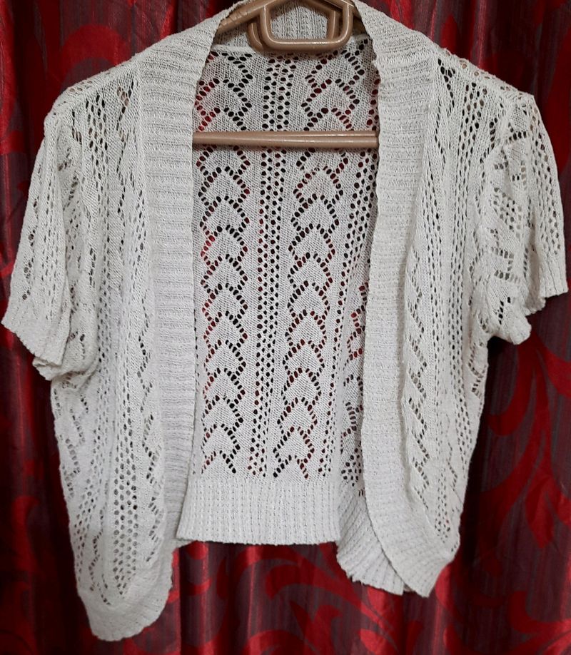 White Knitted Shrug