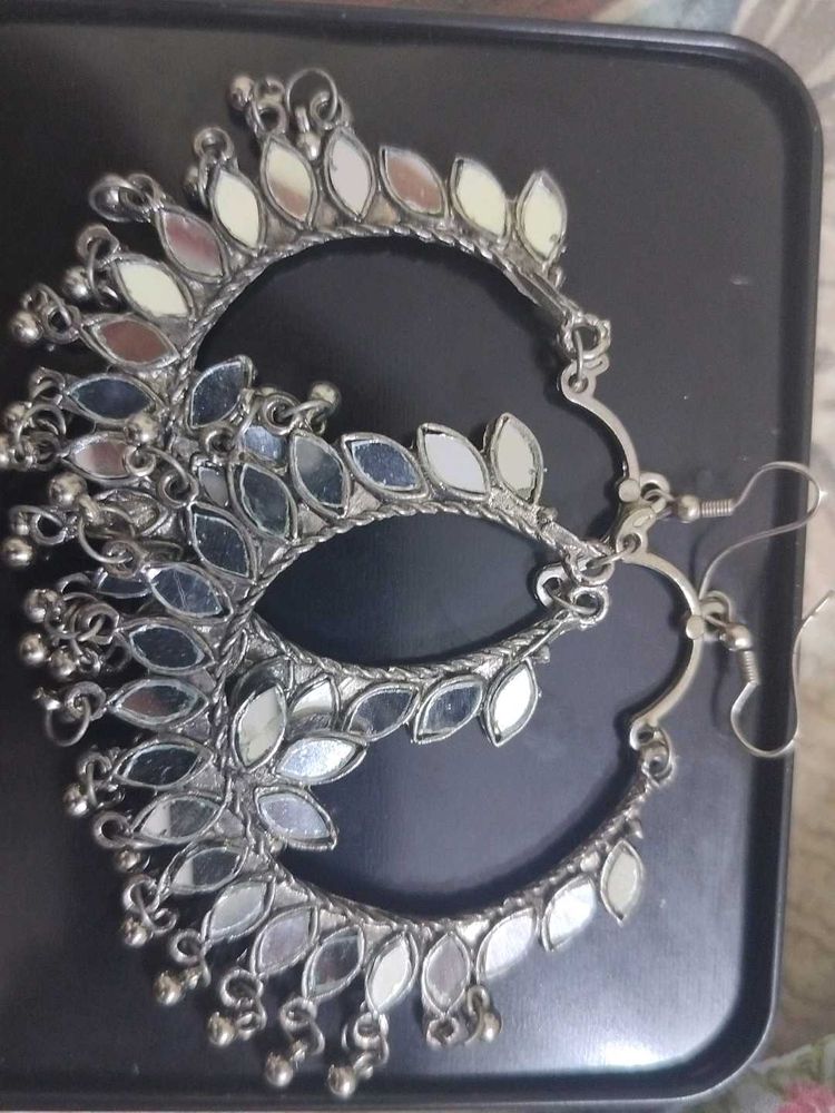 Mirrored Silver Earrings