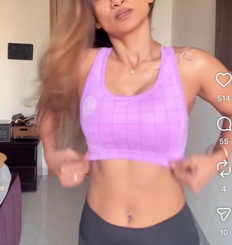 Lavender Checkered Sports Bra