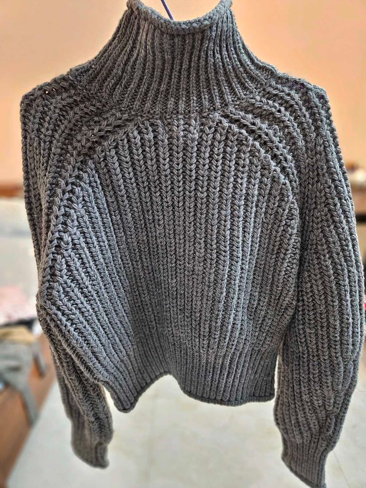 Cozy Gray Knit Turtleneck