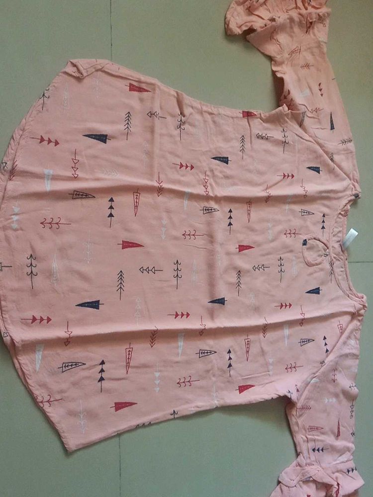 Pink Coloured Sleeved Top