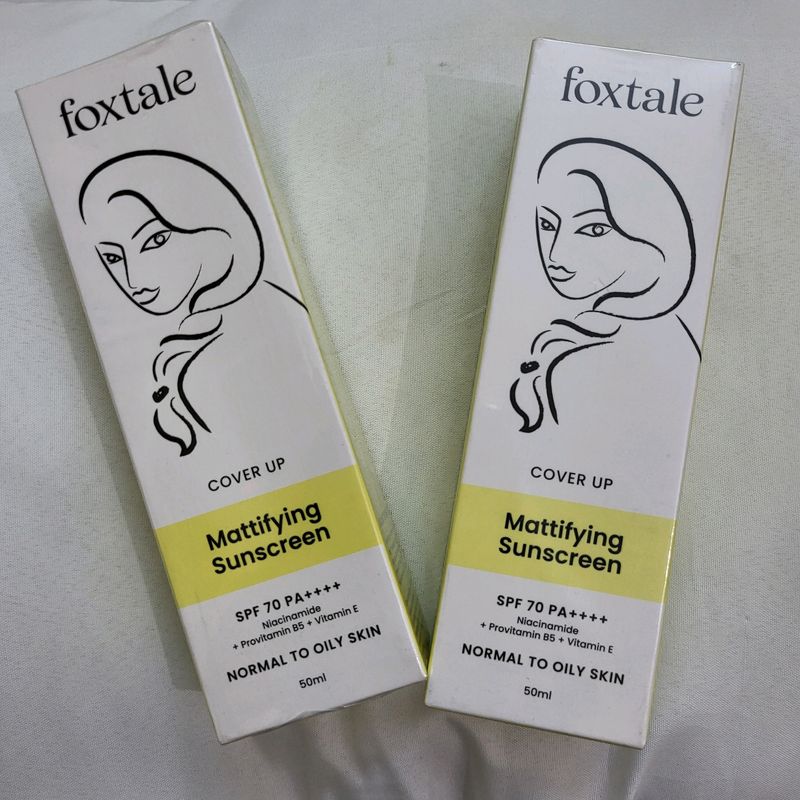 Foxtale Mattifying Sunscreen | SPF 70 | Set Of Two