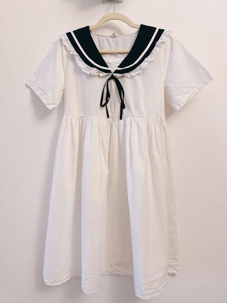 BABYDOLL Sailor Style White Dress